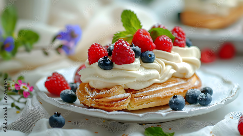 Cream Puff Pastry with Fresh Berries and Whipped Cream Cream Puff Pastry with Fresh Berries and Whipped Cream