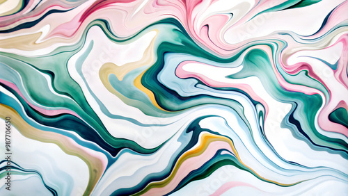 Elegant abstract background with flowing pastel colors and wavy patterns for creative design 