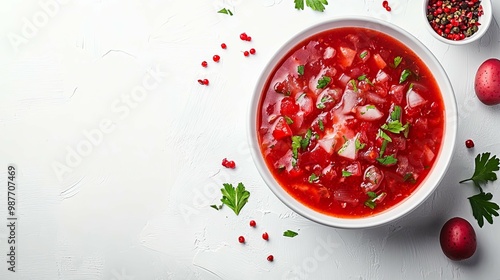 Wallpaper Mural Bowl of Red Soup with Parsley and Peppercorns Torontodigital.ca