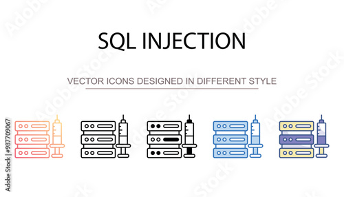 Sql Injection icon design with white background stock illustration