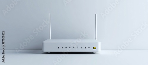 Obraz na płótnie White Wireless Router with Antennas