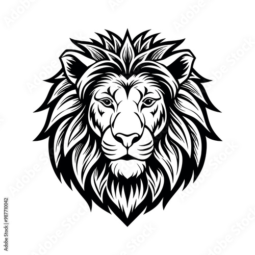 Lion head vector  silhouette