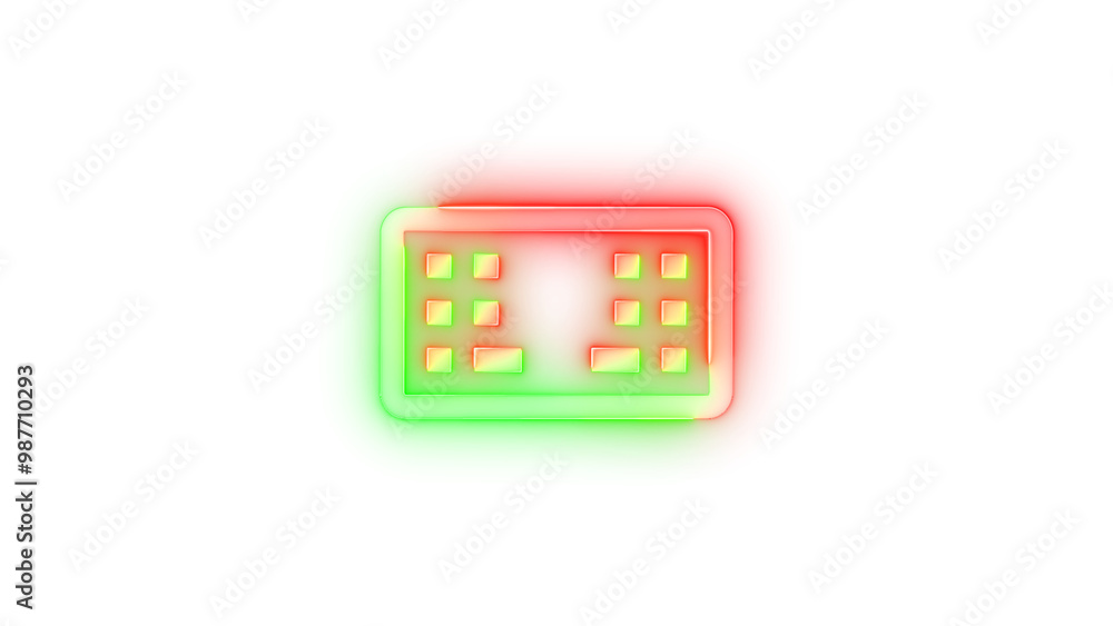 Neon icon keyboard split symbol green red color transparent background Neon icon keyboard split symbol green red color transparent background