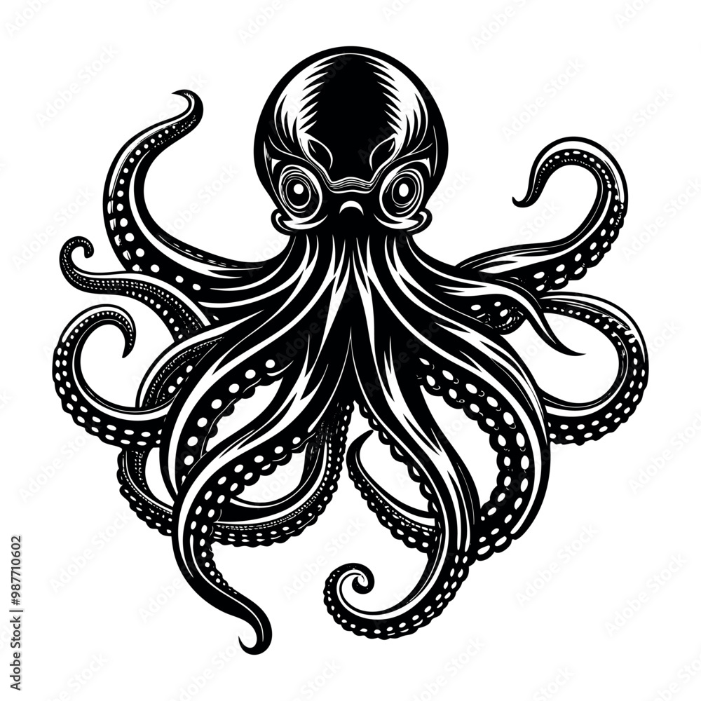 octopus vector art silhouette octopus vector art silhouette