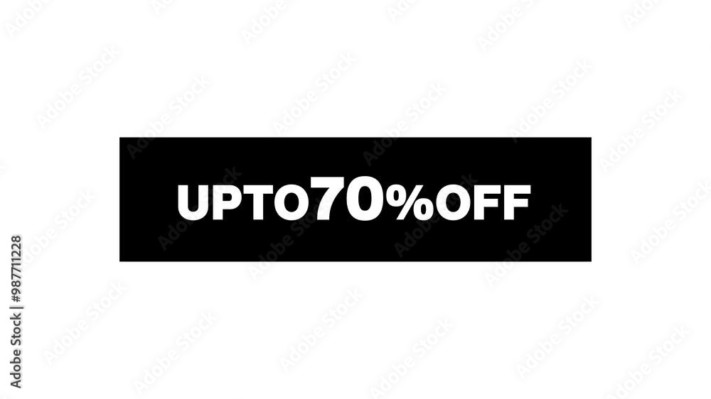 Sale Up to 70% off ad text animation. Alpha channel. Sale Up to 70% off ad text animation. Alpha channel.