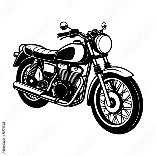 vintage motorcycle silhouette