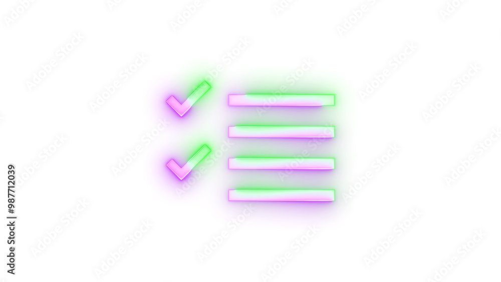 Neon icon multi select symbol purple green color transparent background Neon icon multi select symbol purple green color transparent background
