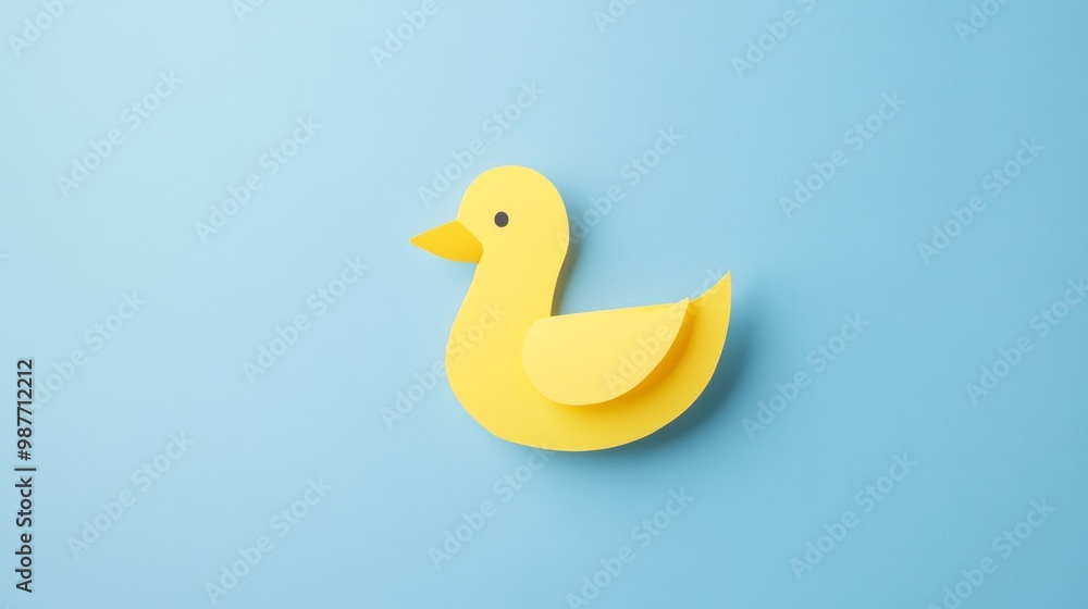 Yellow Paper Art Duck Design For Kids and Baby Themed Products Yellow Paper Art Duck Design For Kids and Baby Themed Products