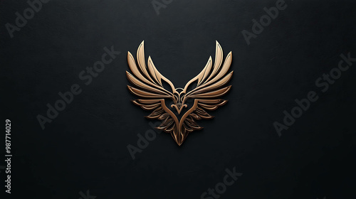 A golden eagle logo with spread wings, against a black background.