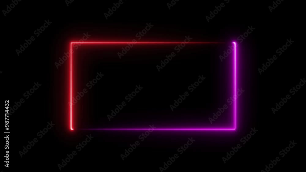 Moving Neon Rectangle Frame Animation. Moving Neon Rectangle Frame Animation.