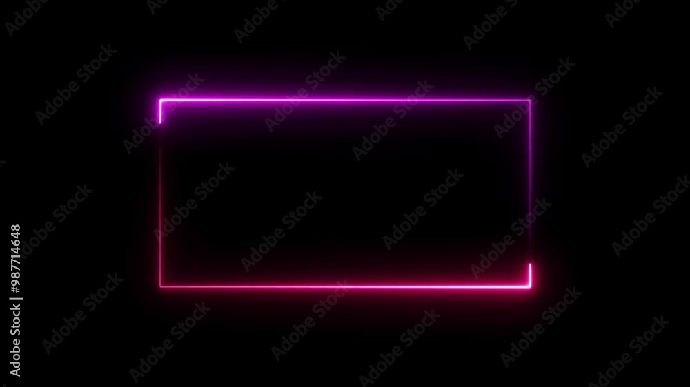 Moving Neon Rectangle Frame Animation. Moving Neon Rectangle Frame Animation.