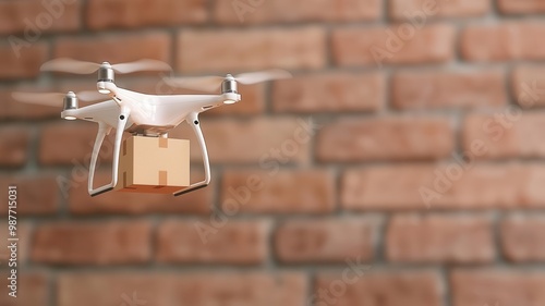 A drone delivering a small package to a customer s home, symbolizing the future of product distribution in last-mile delivery Drone delivery, Future distribution photo