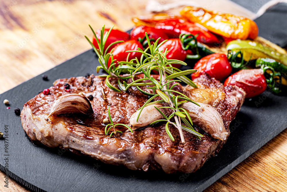 jedzenie, posiłek, obiad, stek, grilla, wołowina, smażone