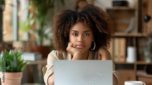 Angel investor evaluating startup pitch, serene smile in soft morning light, entrepreneurial success concept.