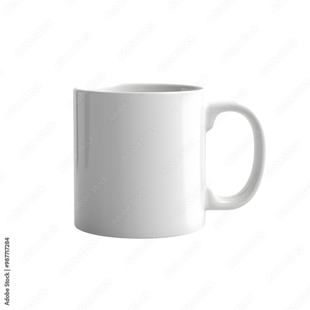 white ceramic mug isolated on transparent background Generative Ai. white ceramic mug isolated on transparent background Generative Ai.