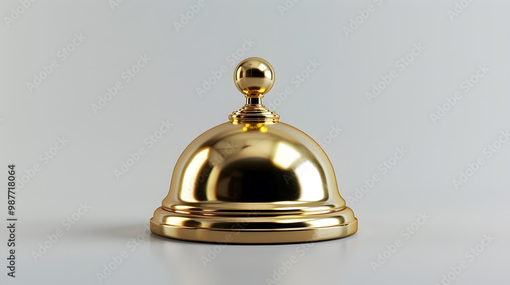 A Shiny Golden Bell on a White Background A Shiny Golden Bell on a White Background