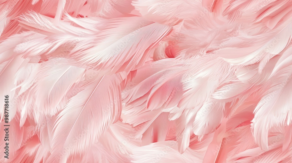 Flamingo Feathers Elegance - Seamless Minimal Pattern in Soft Pinks and Whites for Chic Decor and Designs Flamingo Feathers Elegance - Seamless Minimal Pattern in Soft Pinks and Whites for Chic Decor and Designs