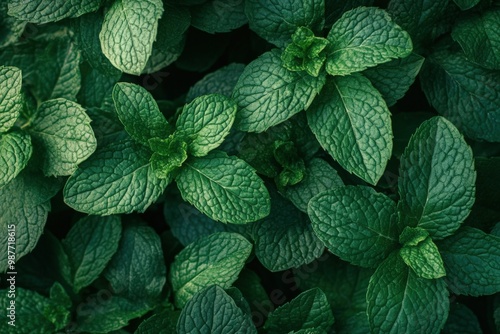 Lush Mint Plant Close-Up