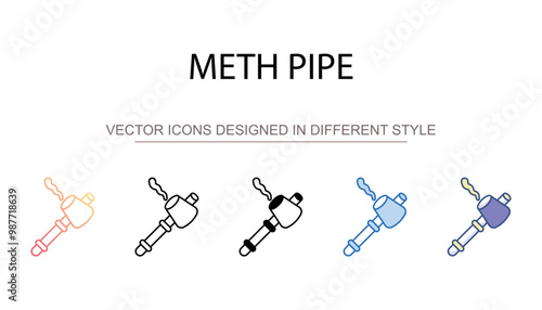 Meth Pipe icon design with white background stock illustration