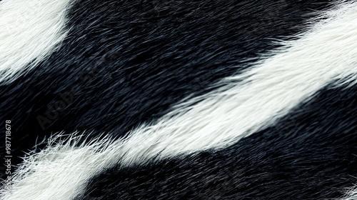 Symmetrical Beauty - Refined Skunk Fur Pattern with Bold Black and White Stripes photo