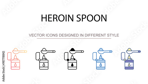 Heroin Spoon icon design with white background stock illustration