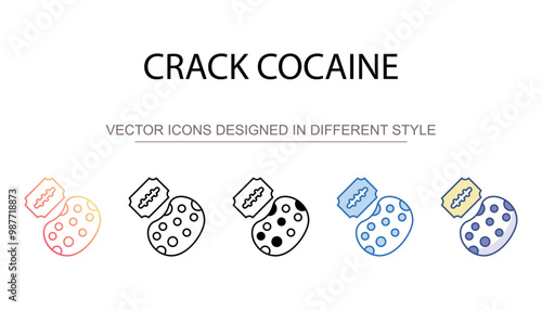 Crack Cocaine icon design with white background stock illustration