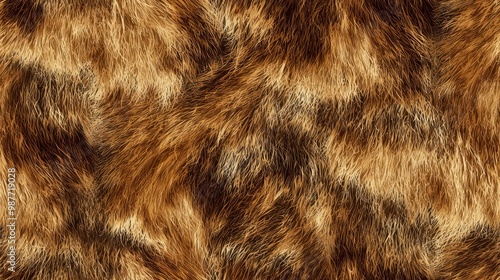 Whimsical Woodland Squirrel Fur Seamless Pattern with Earthy Browns and Delicate Textures photo