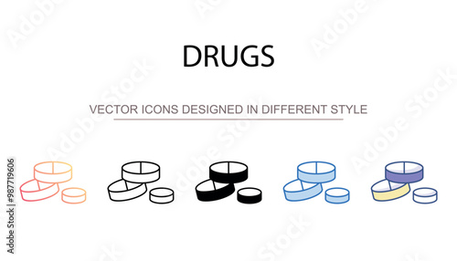 Drugs icon design with white background stock illustration