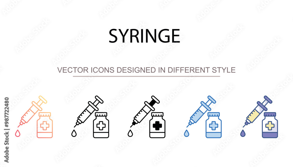 Syringe icon design with white background stock illustration Syringe icon design with white background stock illustration