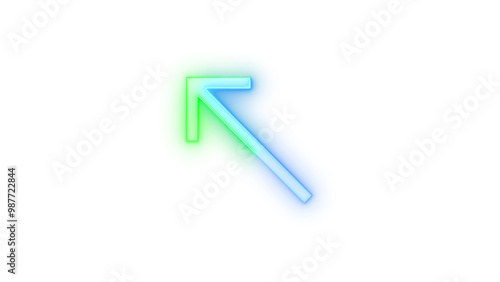 Neon icon resize touch smaller arrow symbol blue green color transparent background