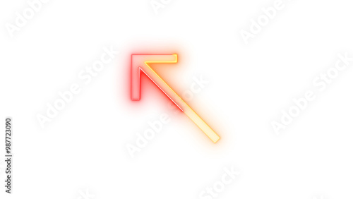 Neon icon resize touch smaller arrow symbol brown red color transparent background