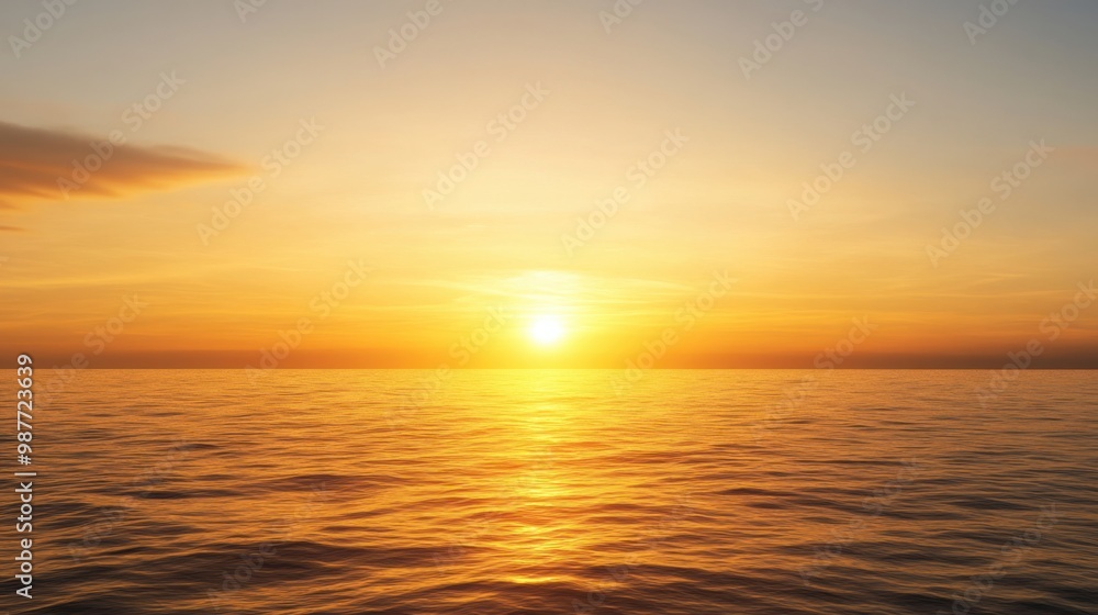 A serene sunset over calm ocean waters, casting warm golden hues across the sky and reflecting a peaceful ambiance. A serene sunset over calm ocean waters, casting warm golden hues across the sky and reflecting a peaceful ambiance.