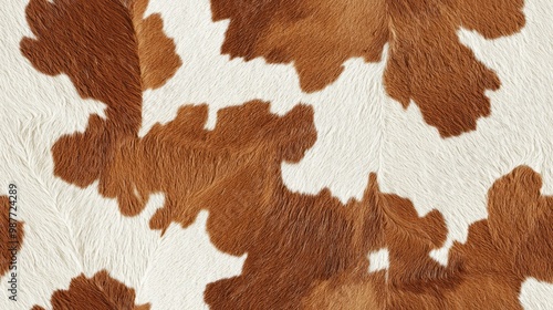 Rustic Charm - Intricate Seamless Cow Hide Pattern in Rich Browns and Whites, Rural Life Celebration