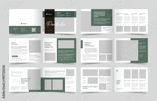 Landscape Architecture Portfolio Template, Portfolio Design for Architecture and Interior, A4 Size Brochure