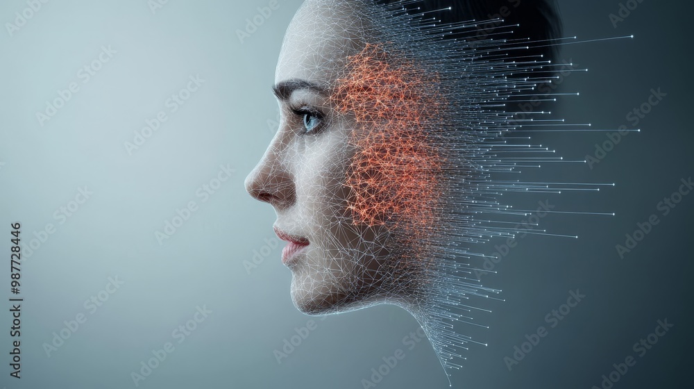 Digital Transformation of Human Face Concept Art Digital Transformation of Human Face Concept Art
