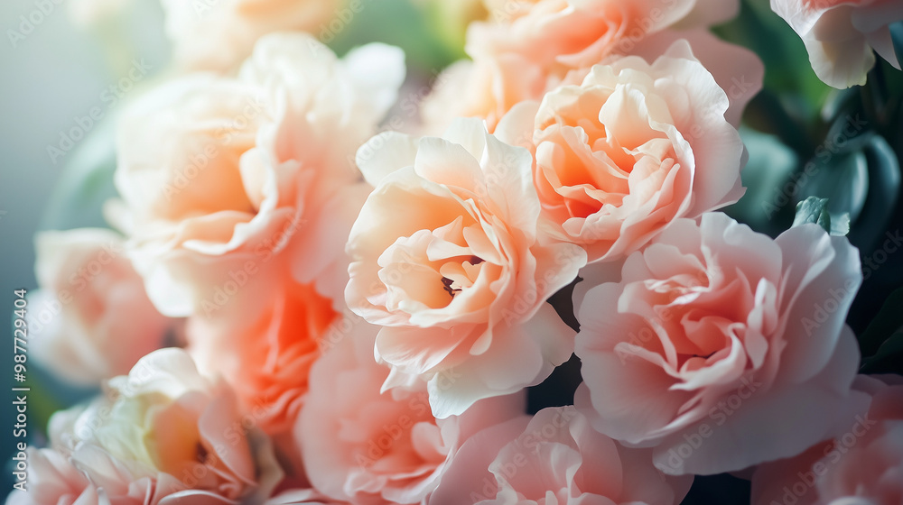Close-up of a bouquet of fresh flowers against a simple background showcasing their beauty and elegance Close-up of a bouquet of fresh flowers against a simple background showcasing their beauty and elegance