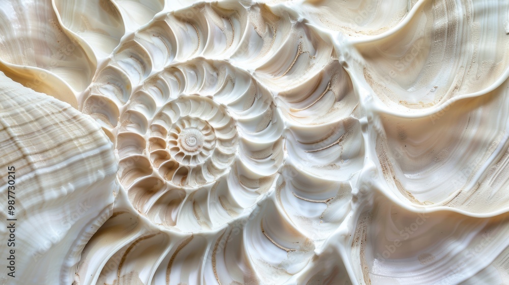 Abstract wallpaper featuring a nautilus shell, with a focus on its detailed swirl. The shell's natural beauty is a perfect example of marine life and nature. Abstract wallpaper featuring a nautilus shell, with a focus on its detailed swirl. The shell's natural beauty is a perfect example of marine life and nature.
