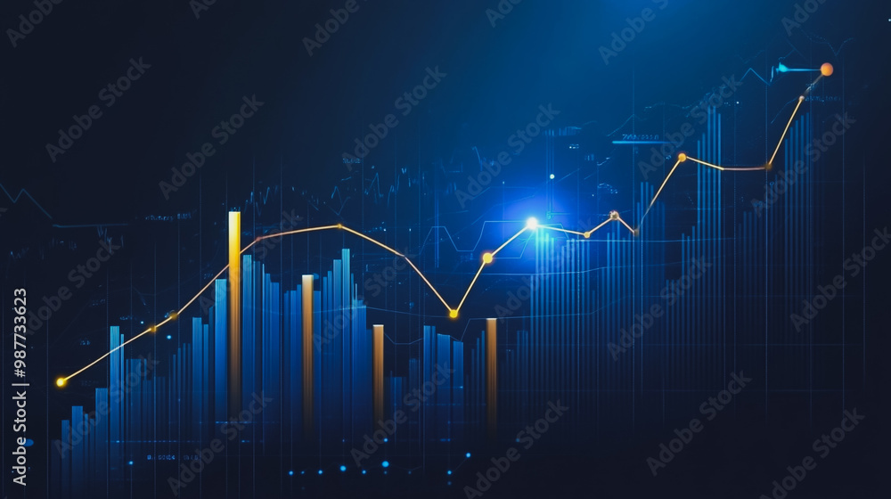 Abstract black background with Colorful charts and graphs with statistics to innovative analyze business potential and forecast future development of companies growth. Abstract black background with Colorful charts and graphs with statistics to innovative analyze business potential and forecast future development of companies growth.