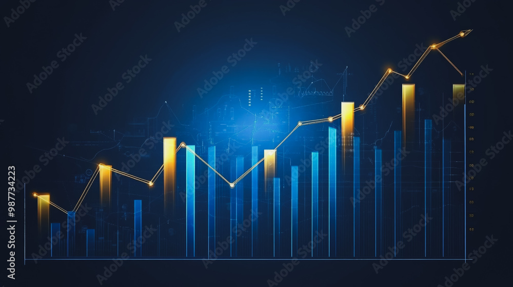 Abstract black background with Colorful charts and graphs with statistics to innovative analyze business potential and forecast future development of companies growth. Abstract black background with Colorful charts and graphs with statistics to innovative analyze business potential and forecast future development of companies growth.