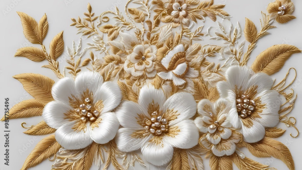 Golden floral ornament decoration Golden floral ornament decoration