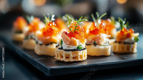 little luxory fingerfood appetizers with caviar