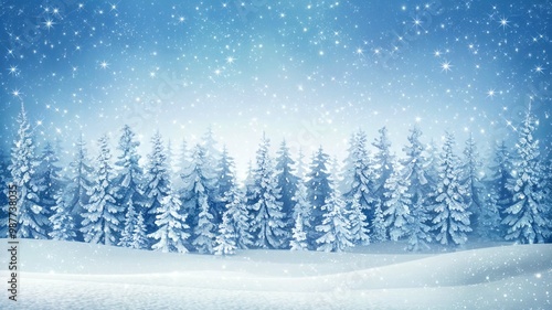 Wallpaper Mural Minimal Christmas Background. Festive design of sparkling lights blue garland, realistic balls baubles Torontodigital.ca