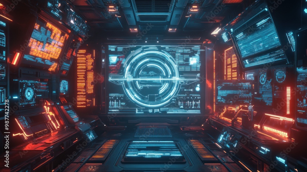 Futuristic panel digital control program machine HUD interface modern cyberpunk technology Background wallpaper AI generated image Futuristic panel digital control program machine HUD interface modern cyberpunk technology Background wallpaper AI generated image