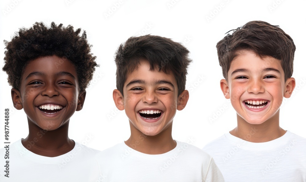 Happy Diverse Kids Smiling Together Happy Diverse Kids Smiling Together
