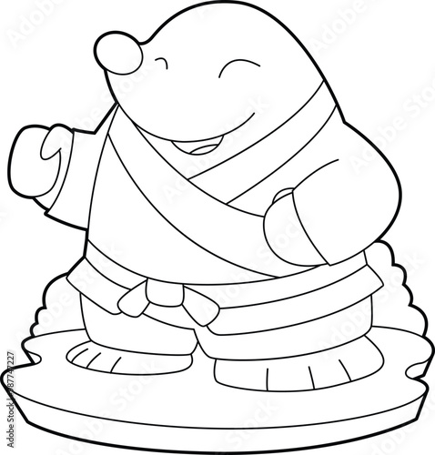 Mole Martial arts Animal Vector Graphic Art Illustration