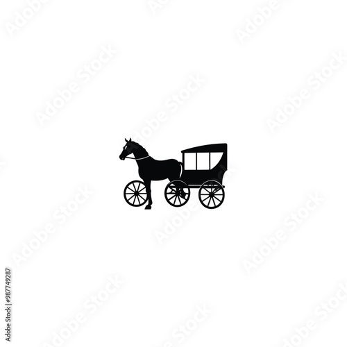 silhouette of a carriage