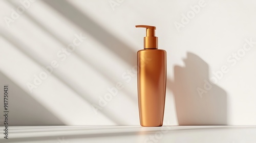 Wallpaper Mural Cosmetic Bottle Mockup with Sunlight and Shadows on White Background Torontodigital.ca