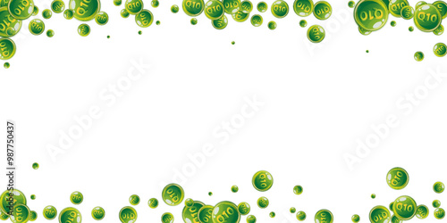 Vitamin Q10 round capsules scattered randomly.