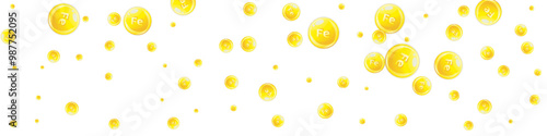 Ferritin round droplets scattered randomly.