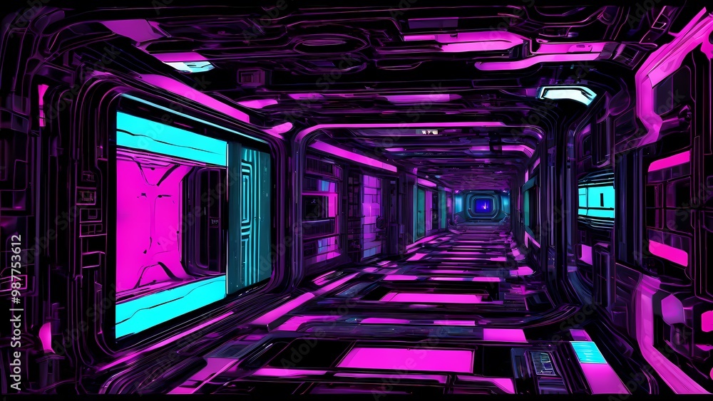 Obraz premium abstract futuristic tunnel